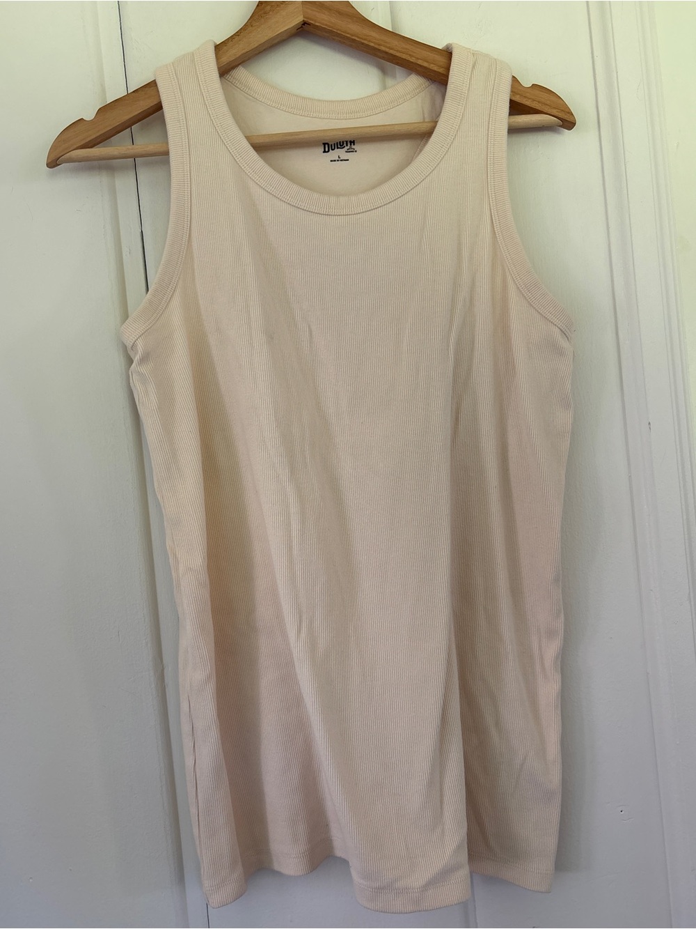 Duluth No Yank Tank Cream Ribbed